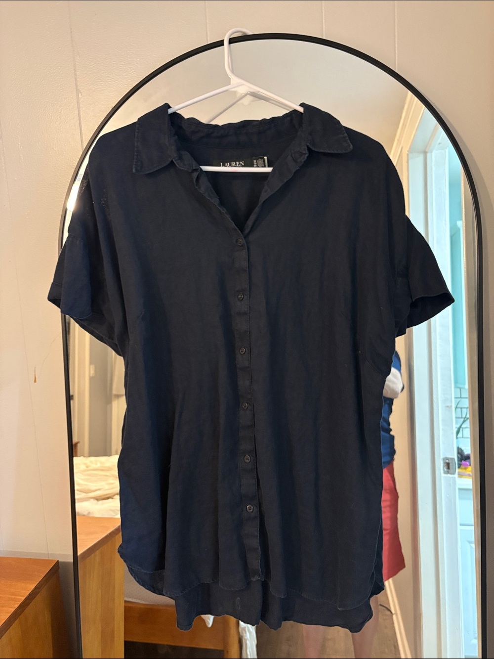 Lauren Ralph Lauren Dark Navy Short-Sleeve Button-Down Shirt